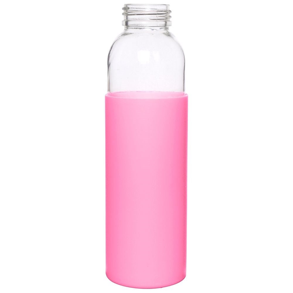 Glass bottle with silicone cover and wooden lid