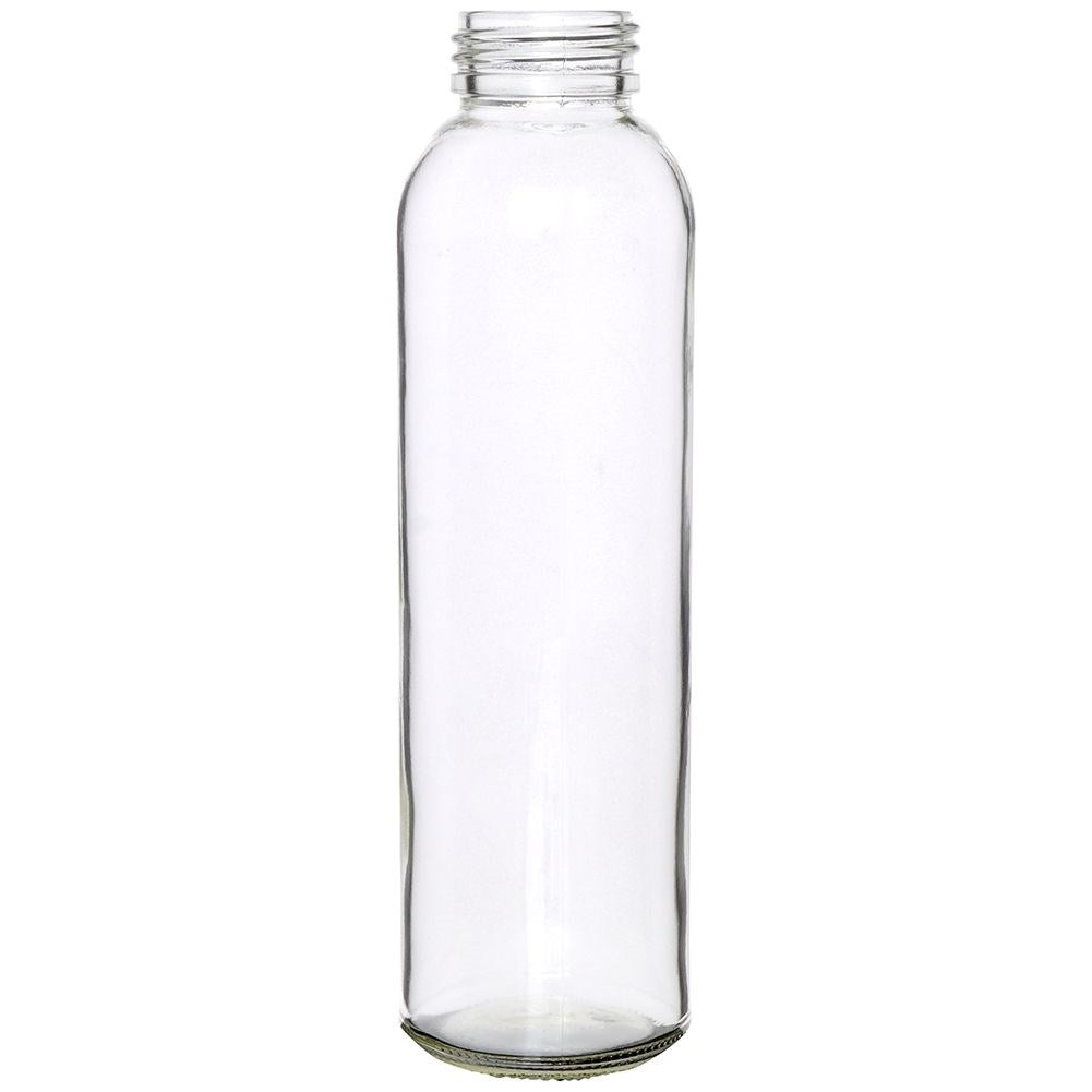 Glass bottle with silicone protection and wooden cork for drinks