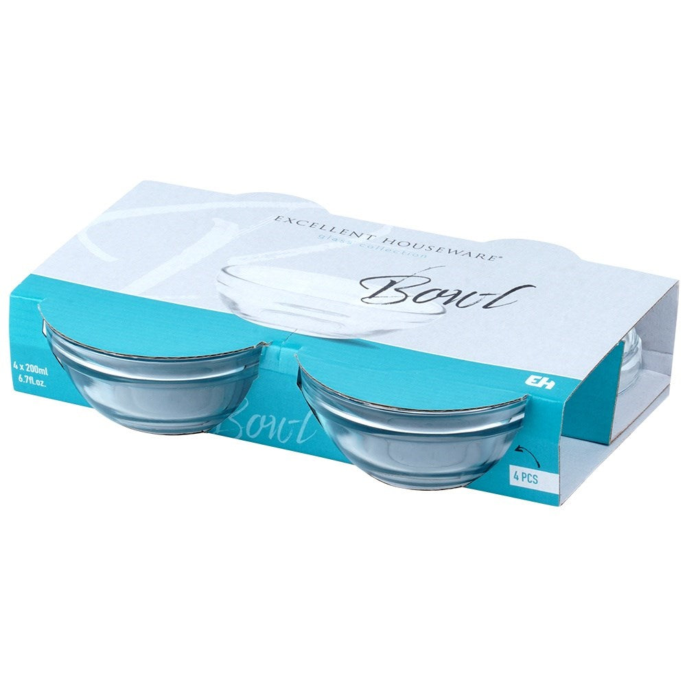 Glass bowls 10.5 cm, 200 ml 4 pcs.