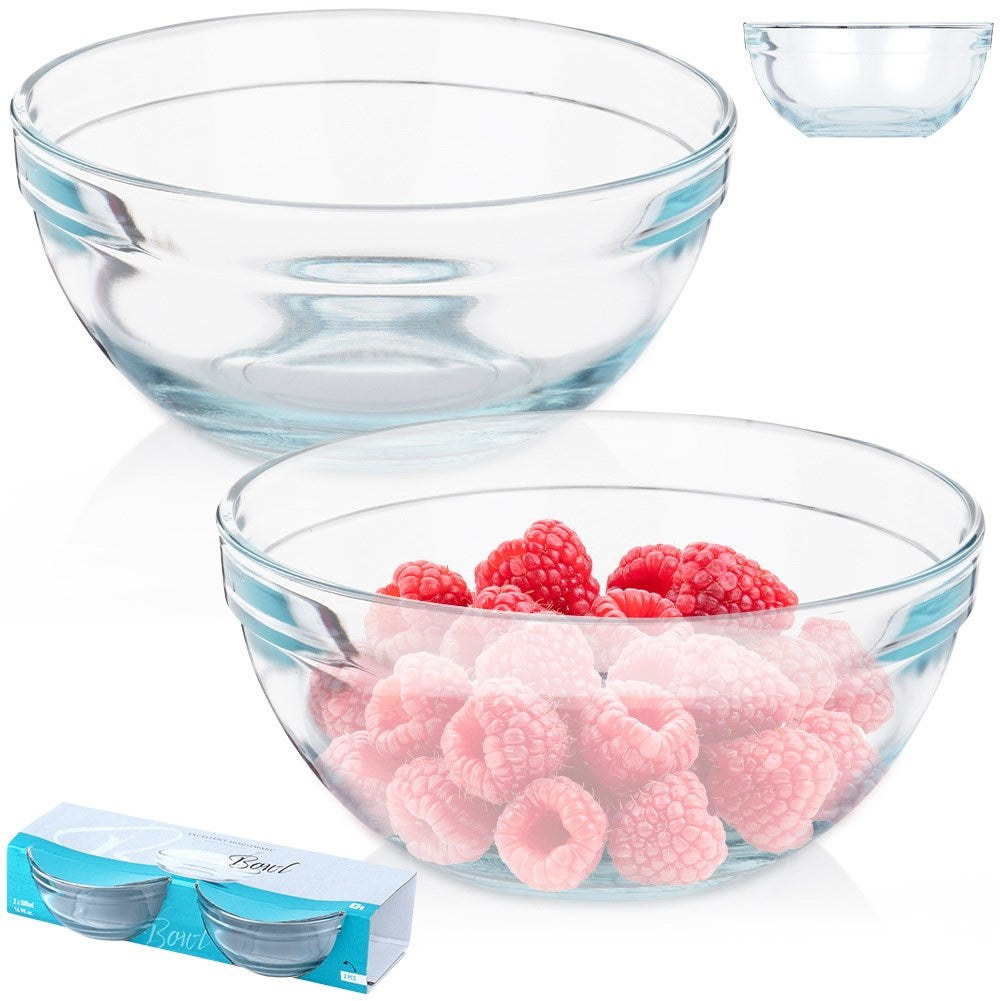 Glass bowls 14 cm, 500 ml 2 pcs.