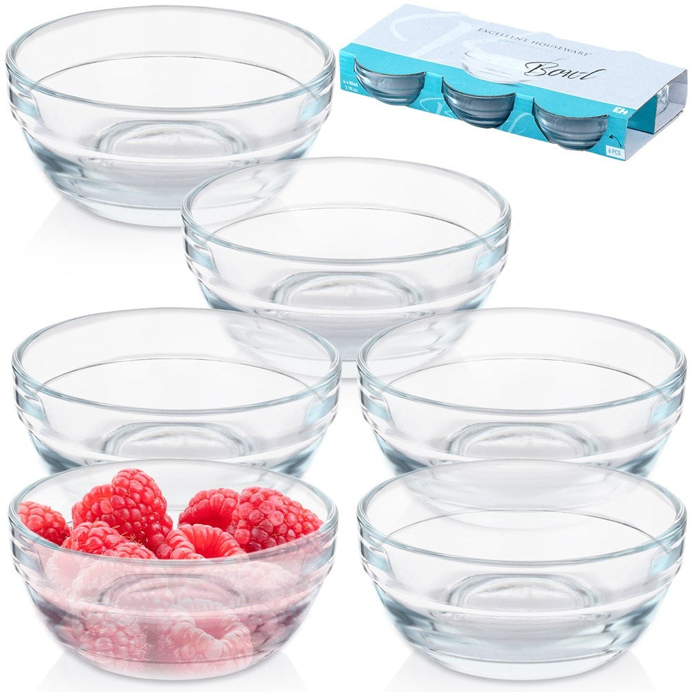 Glass bowls 7.5 cm, 80 ml 6 pcs.