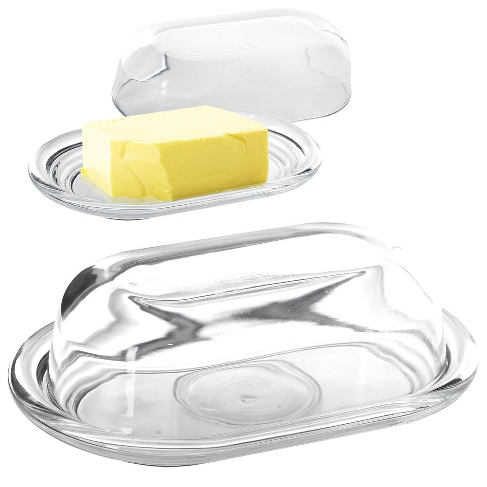 Glass butter dish with lid - storage and serving