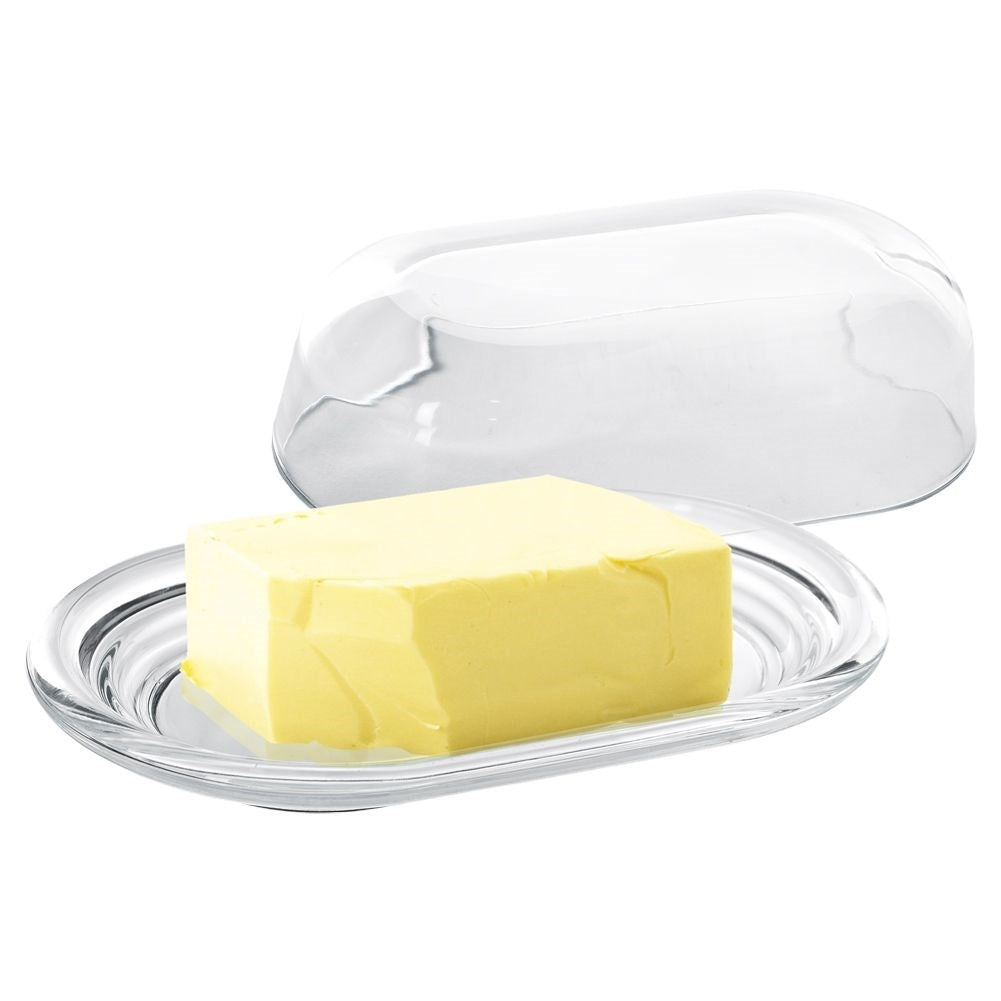 Glass butter dish with lid - storage and serving