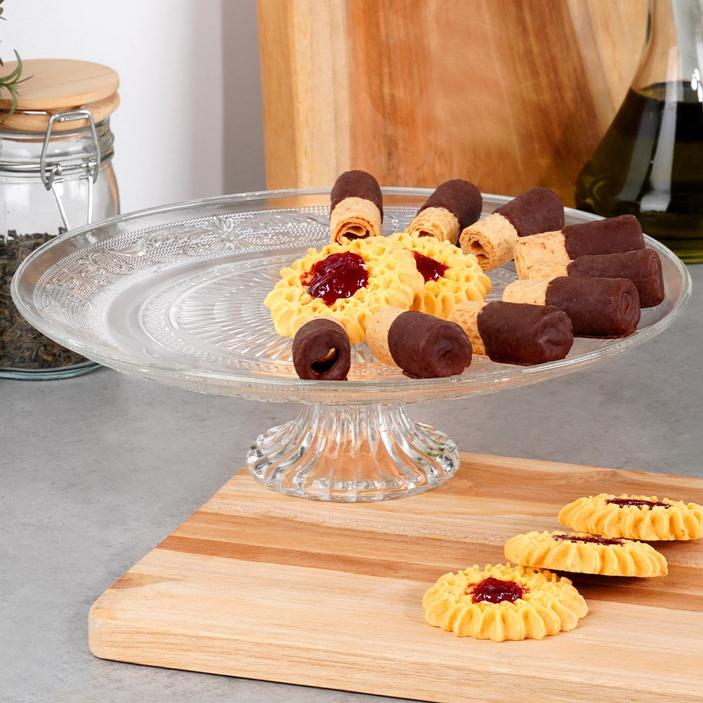 Glass cake stand on a 25 cm leg