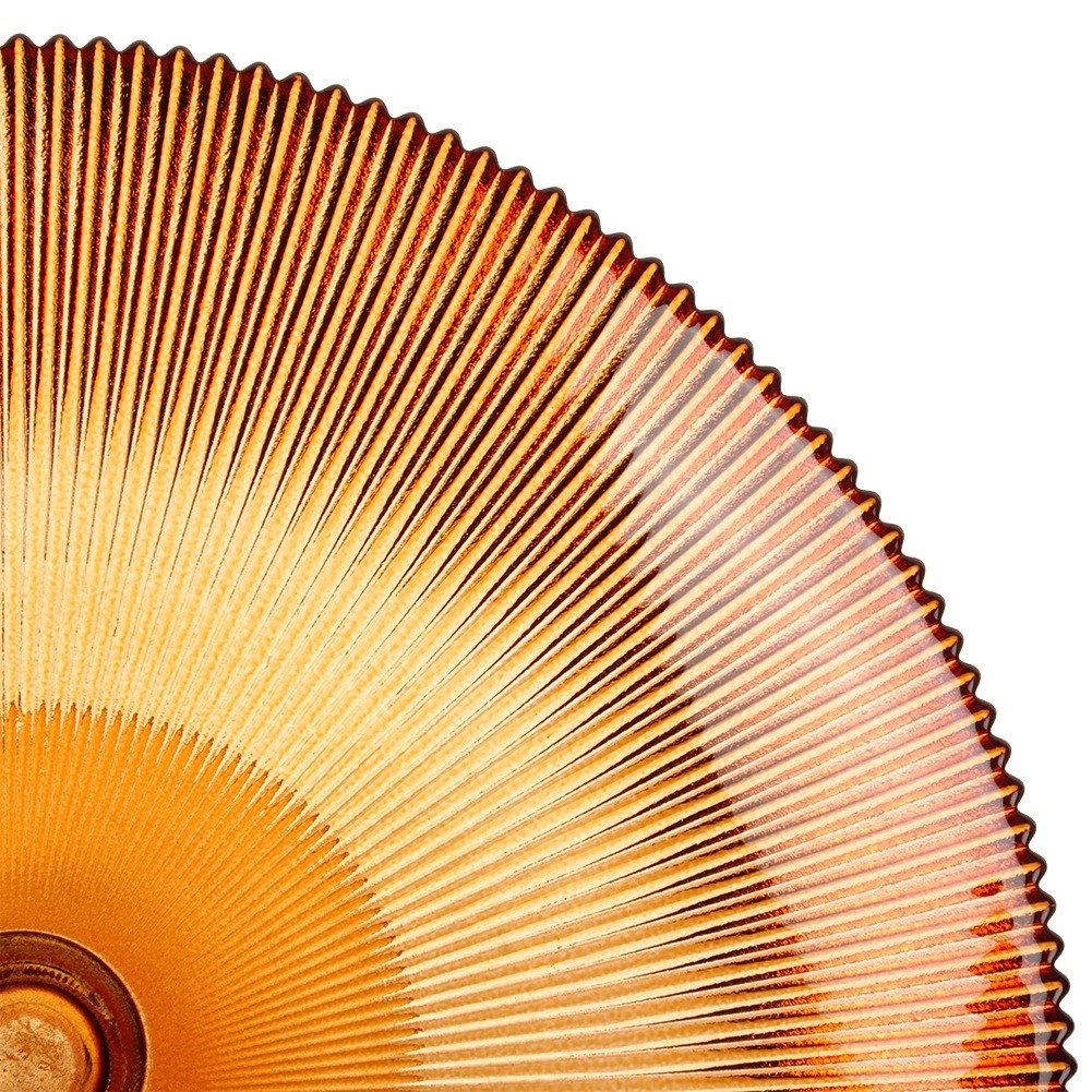 Glass cake stand on amber leg 28 cm