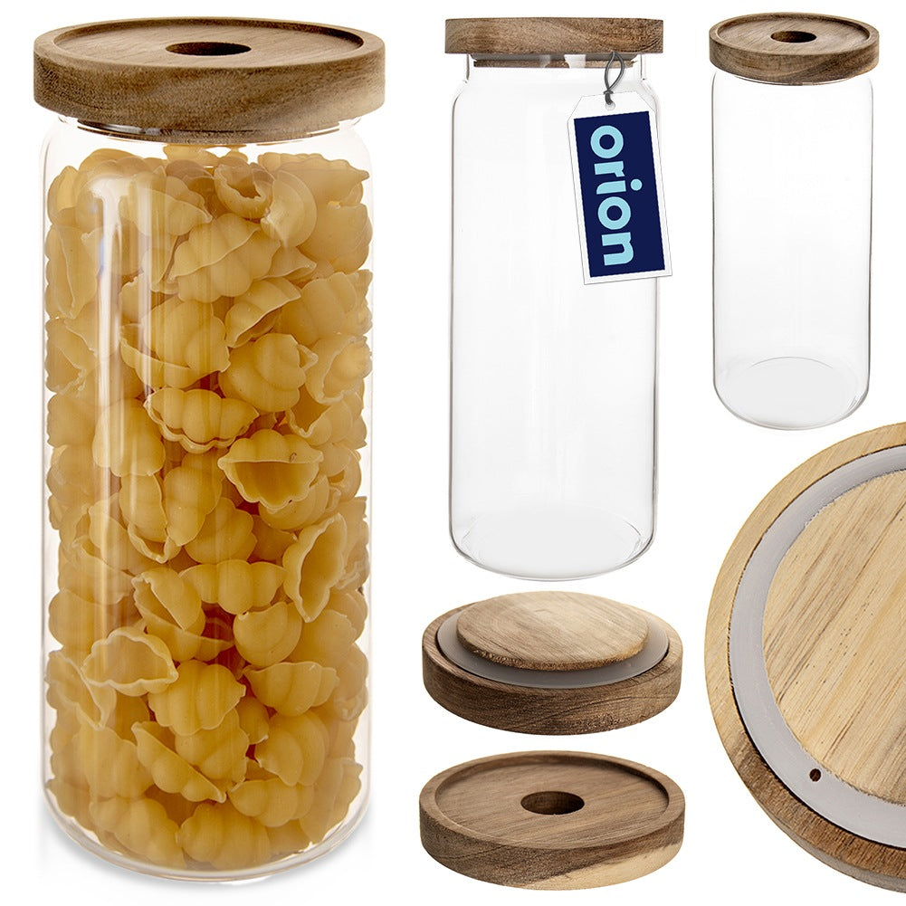Glass container for loose products with lid and seal 1.6 l