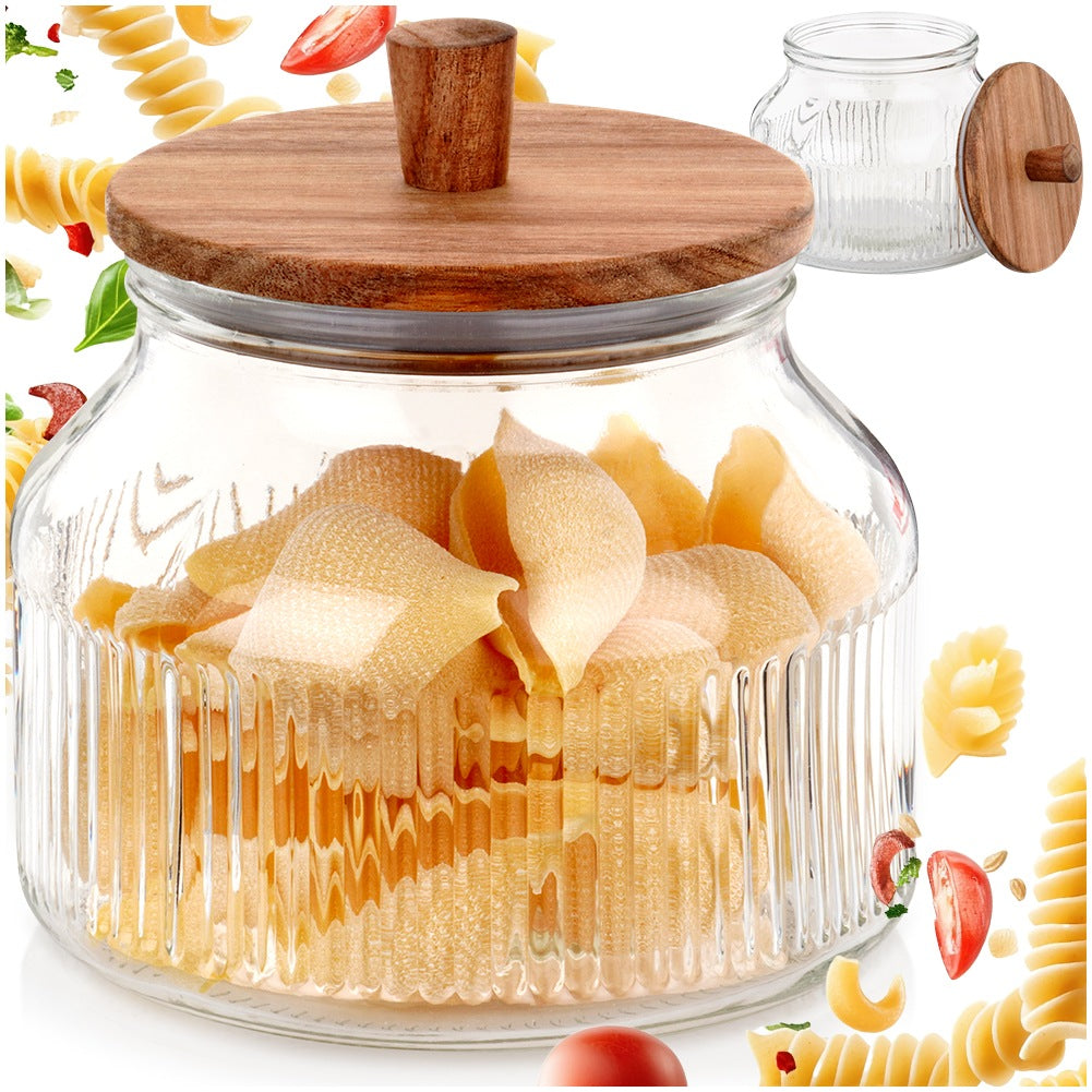 Glass container for loose products with lid and seal 1.7 l