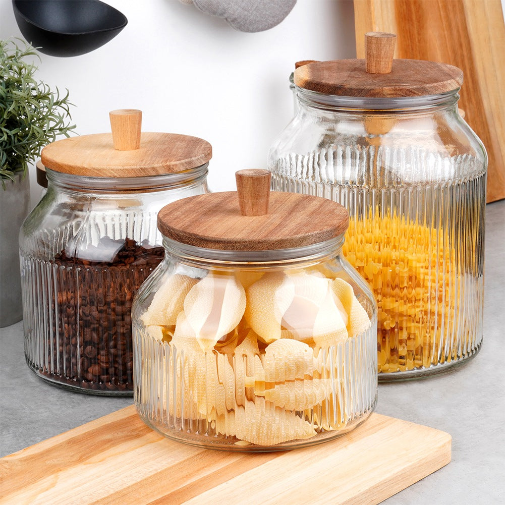 Glass container for loose products with lid and seal 1.7 l