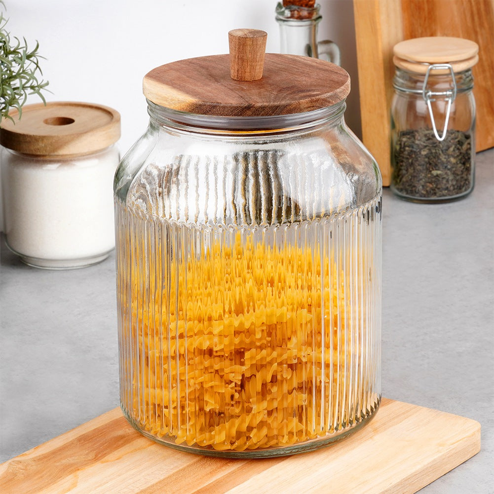 Glass container for loose products with lid and seal 3 l