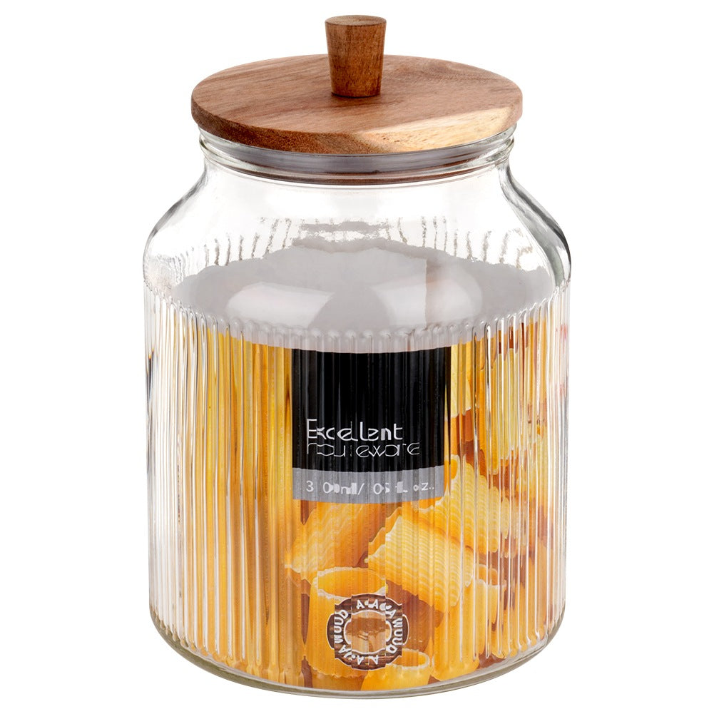 Glass container for loose products with lid and seal 3 l