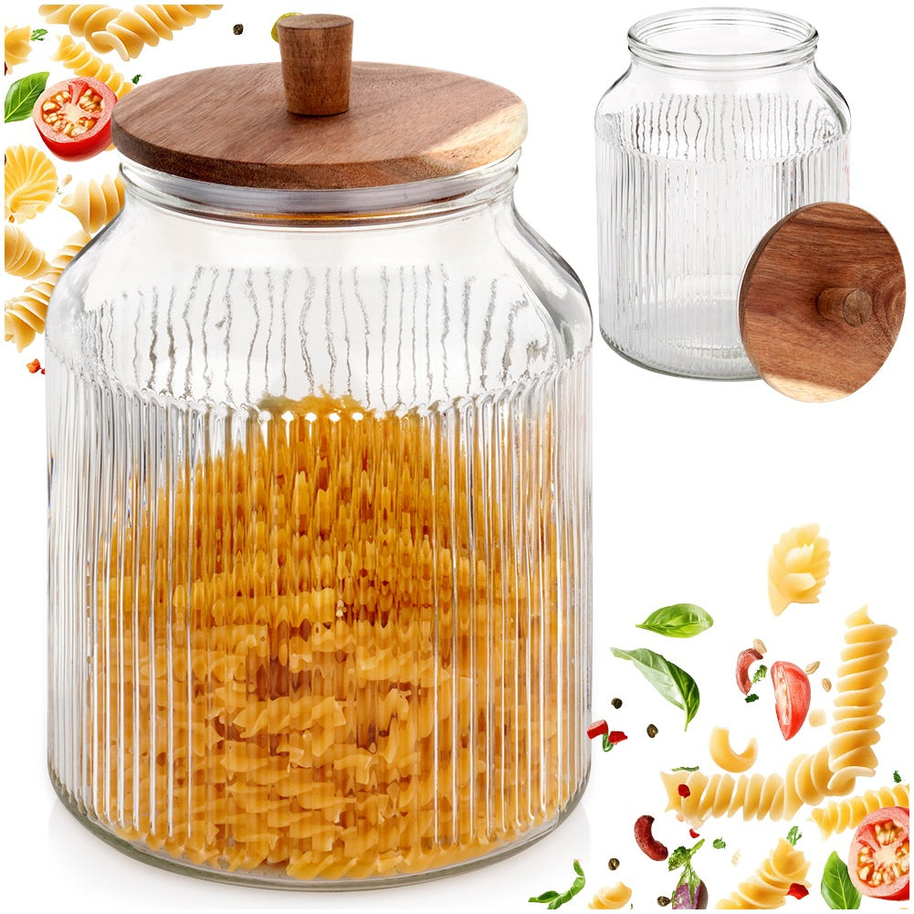 Glass container for loose products with lid and seal 3 l