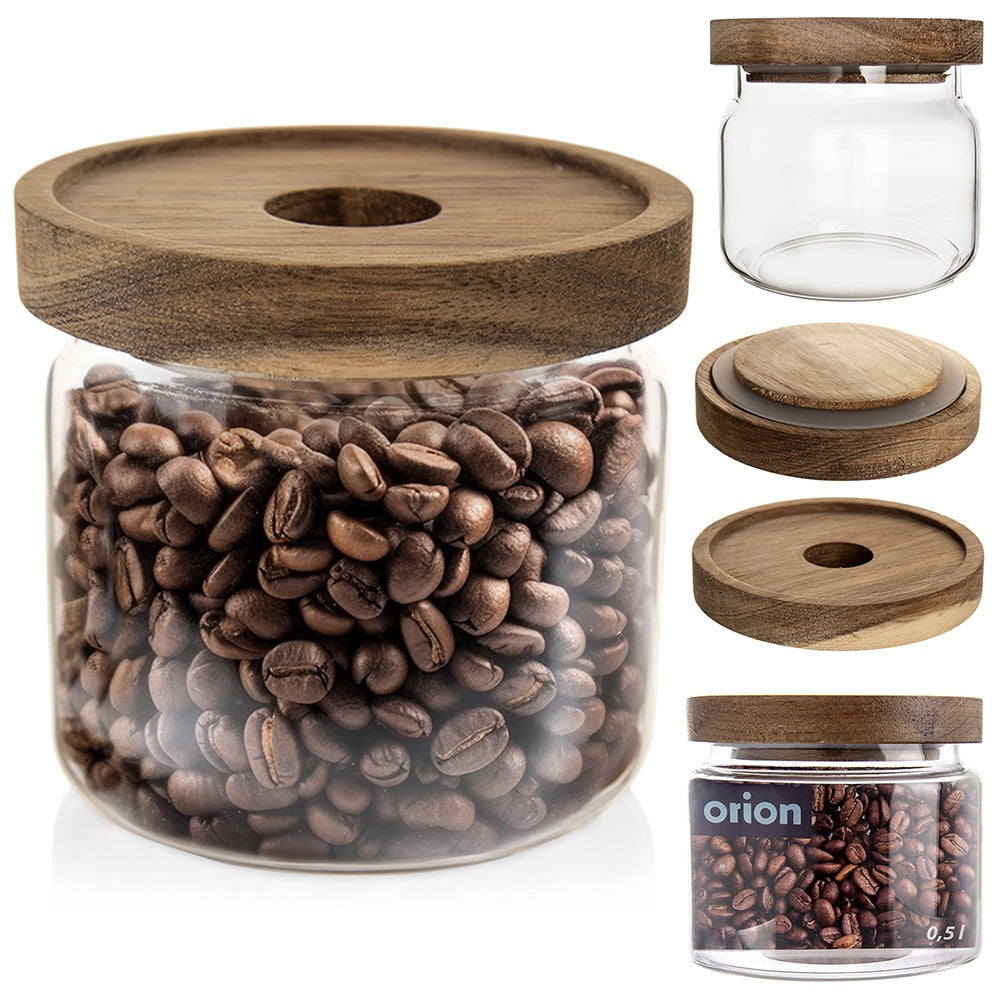 Glass container for loose products with lid and seal 500 ml