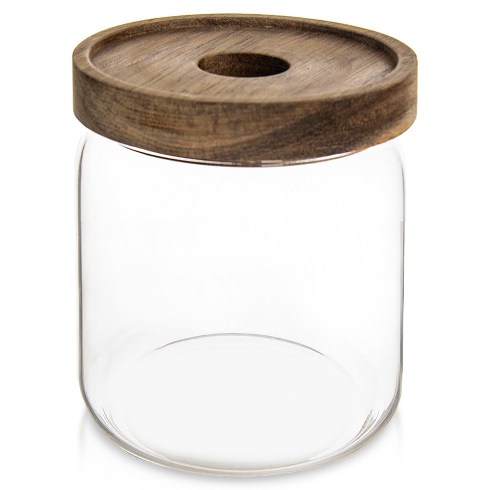 Glass container for loose products with lid and seal 730 ml