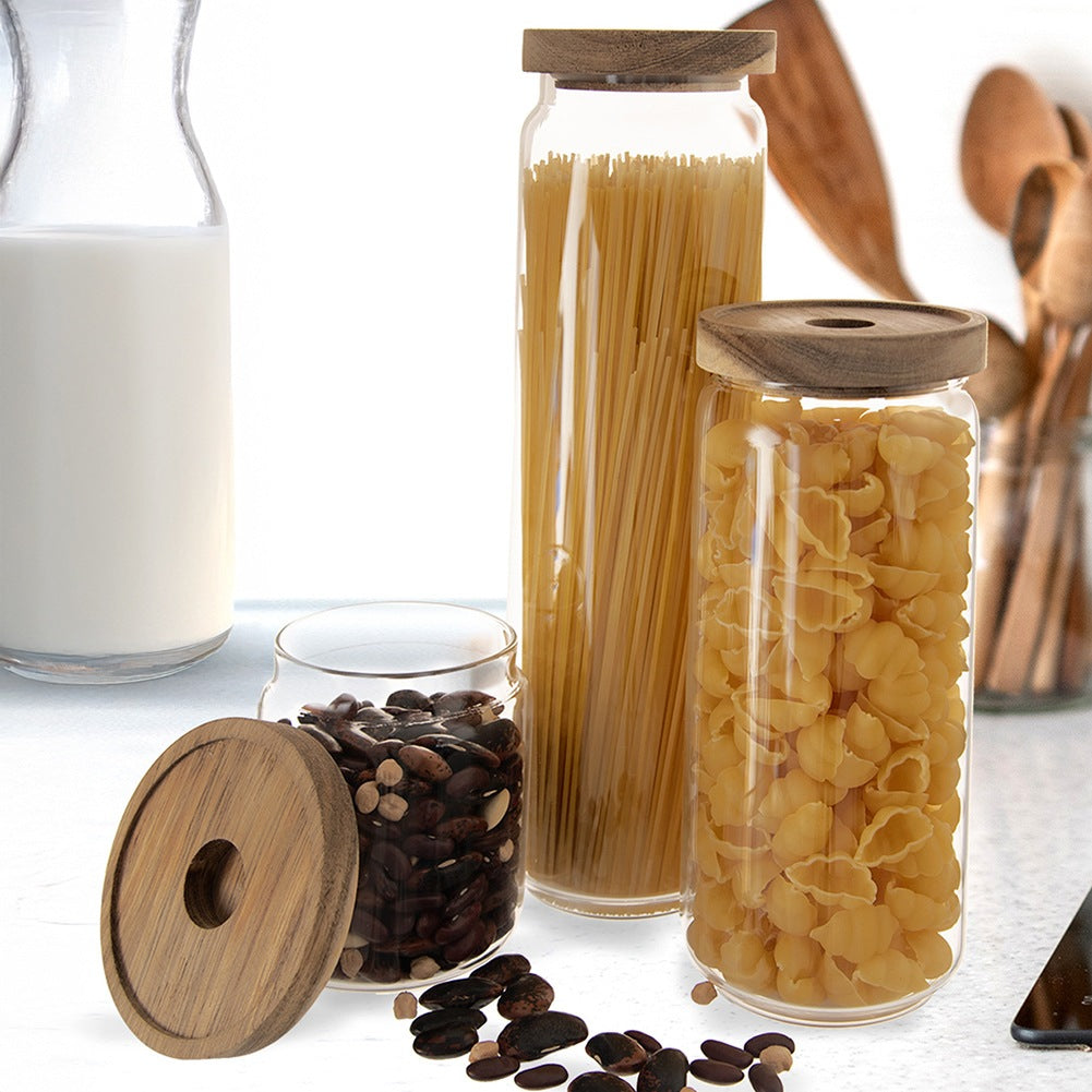 Glass container for loose products with lid and seal 730 ml