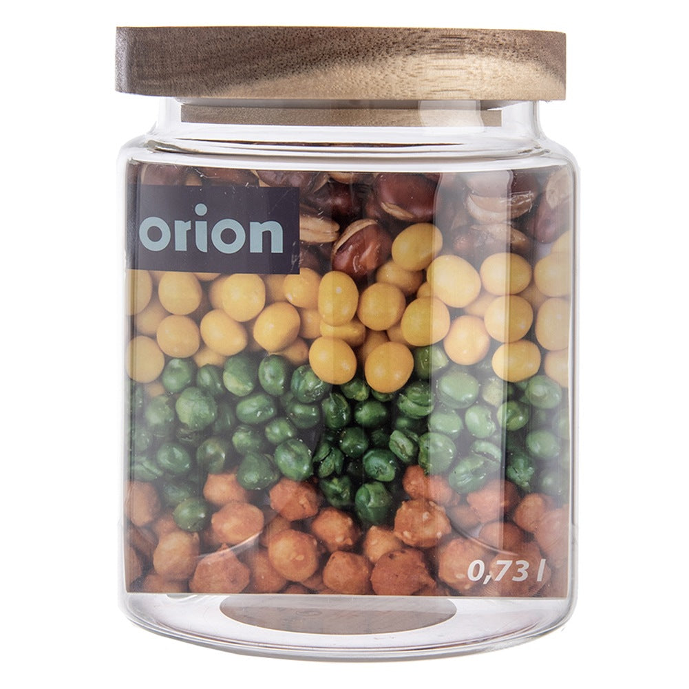 Glass container for loose products with lid and seal 730 ml