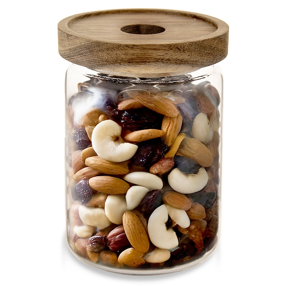 Glass container for loose products with lid and seal 970 ml