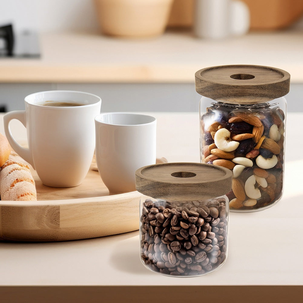 Glass container for loose products with lid and seal 970 ml