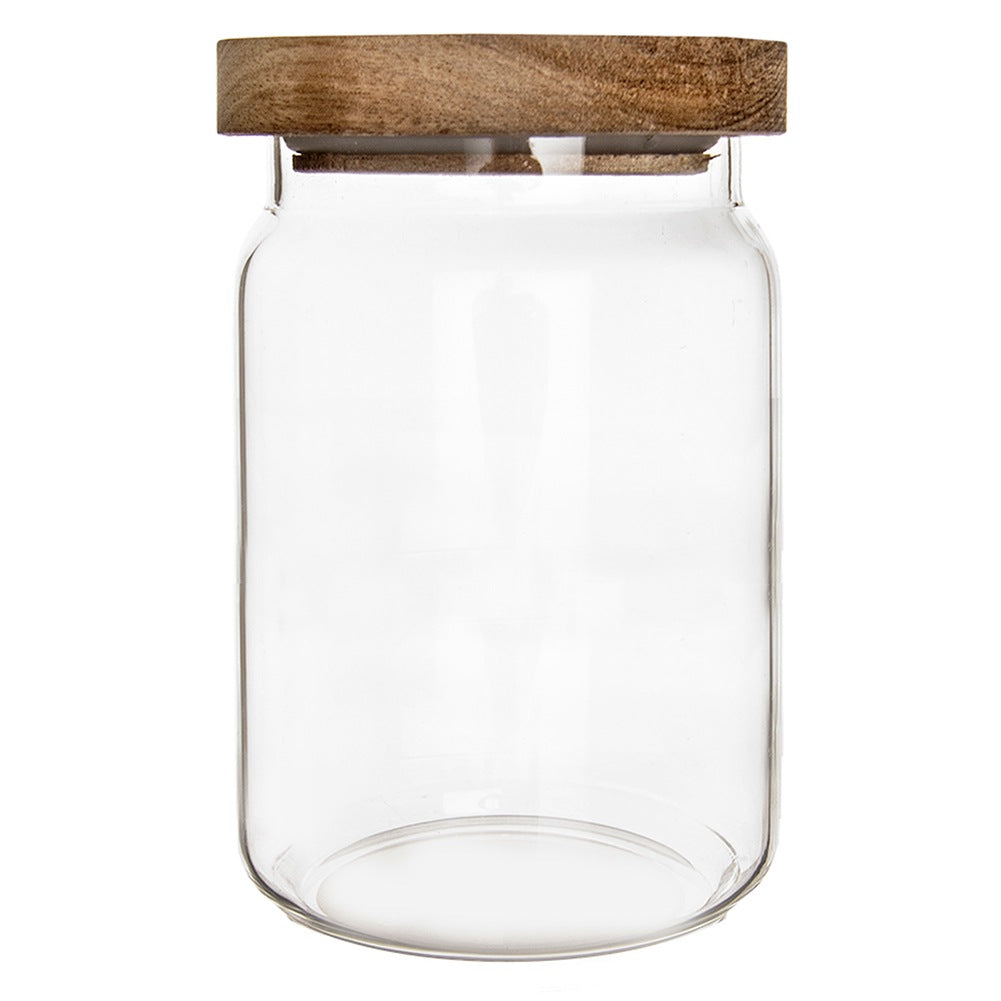 Glass container for loose products with lid and seal 970 ml