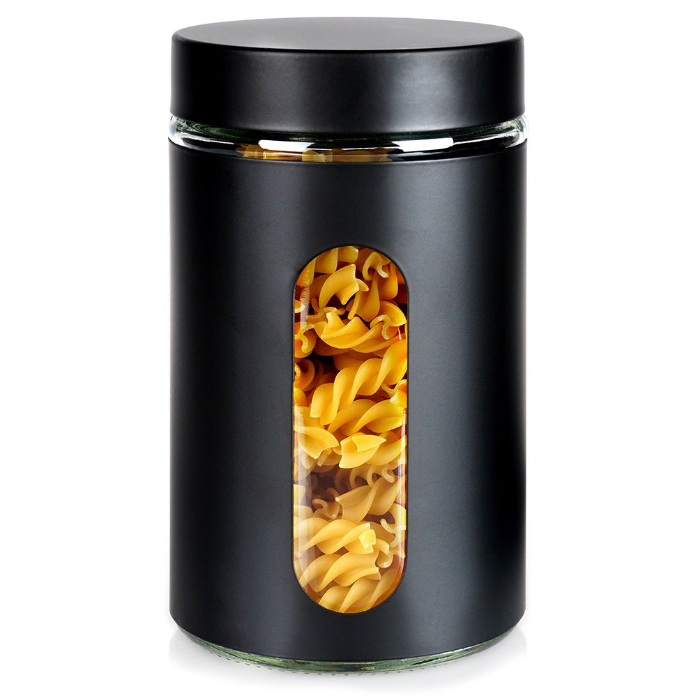Glass container for loose products with screw cap 1 l