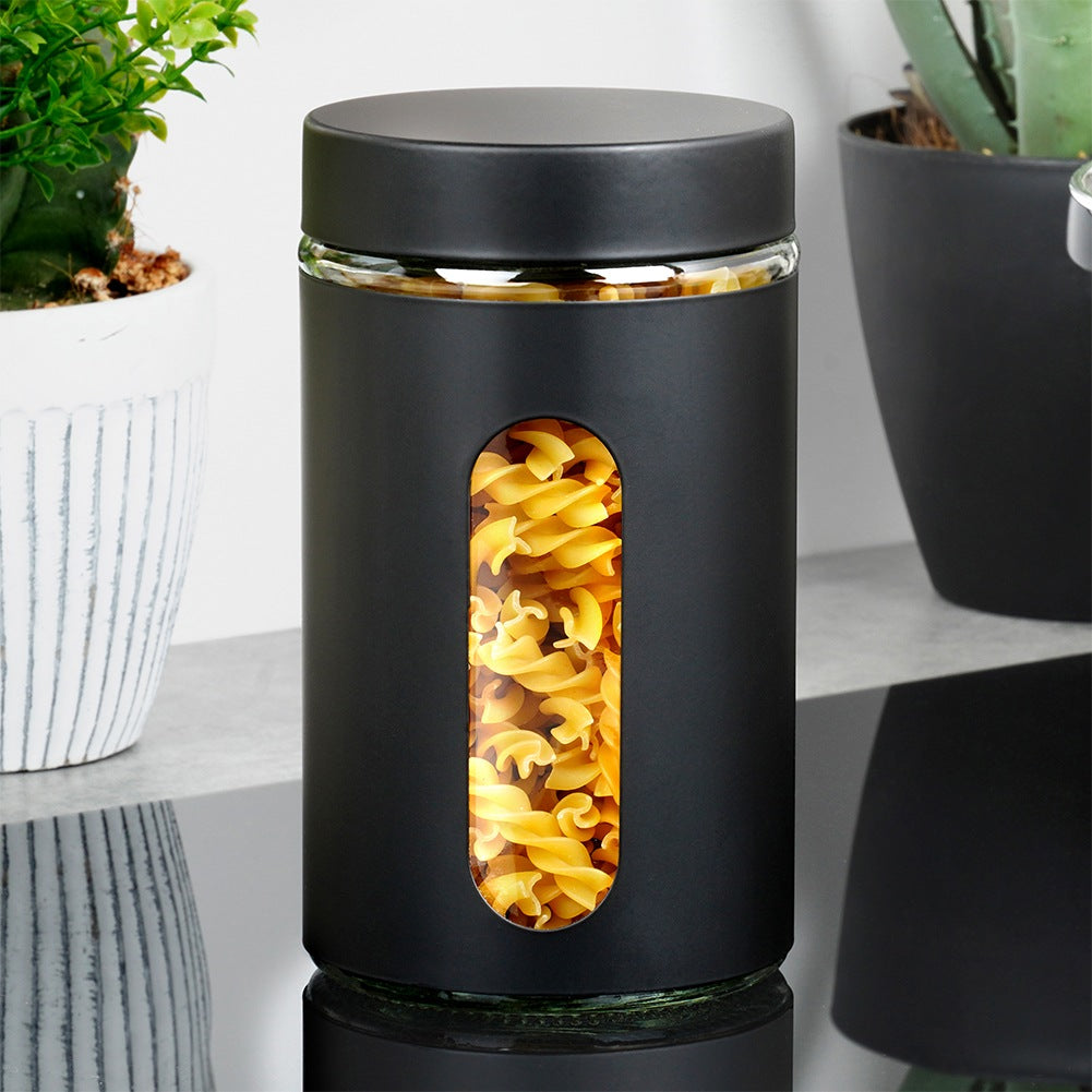 Glass container for loose products with screw cap 1 l