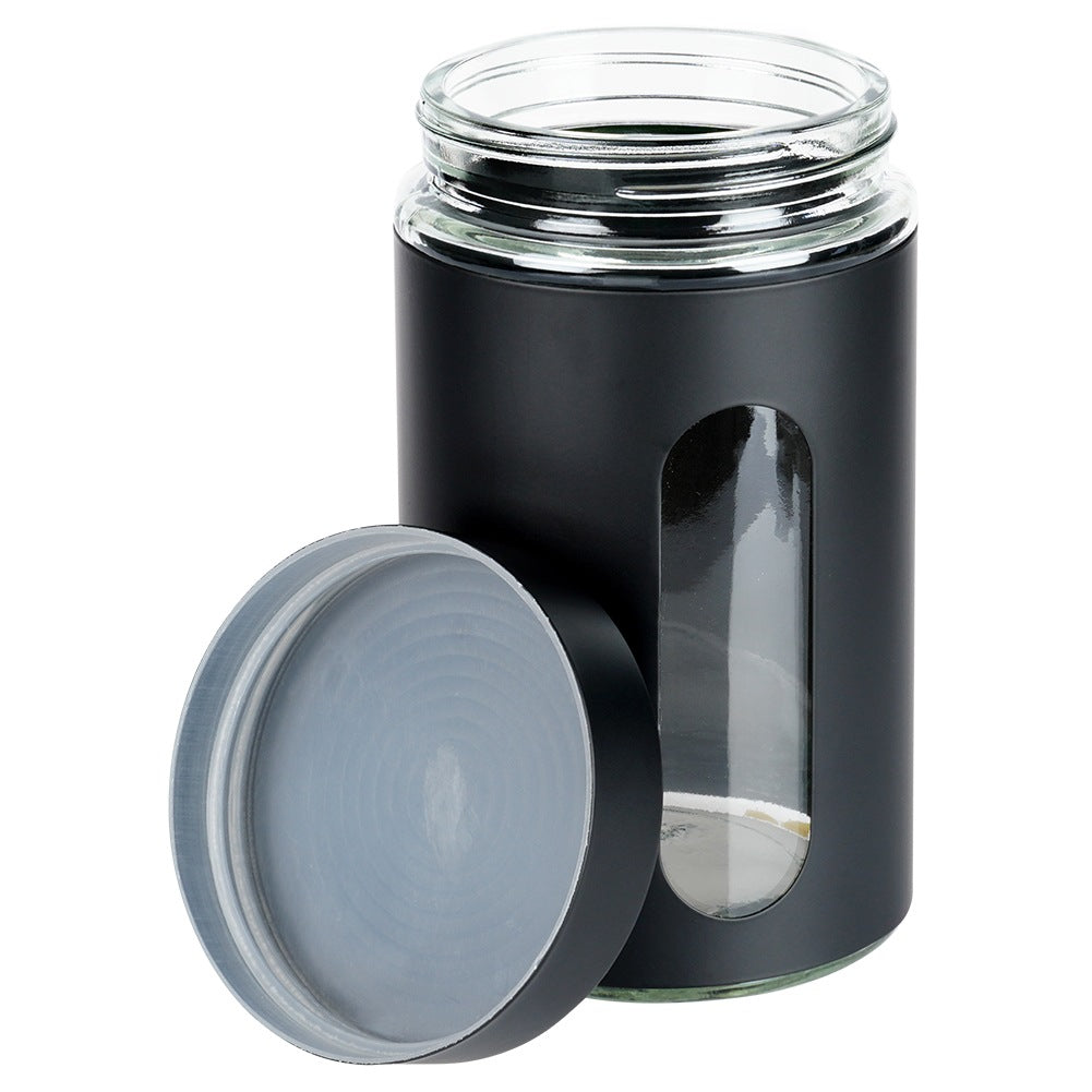 Glass container for loose products with screw cap 1 l