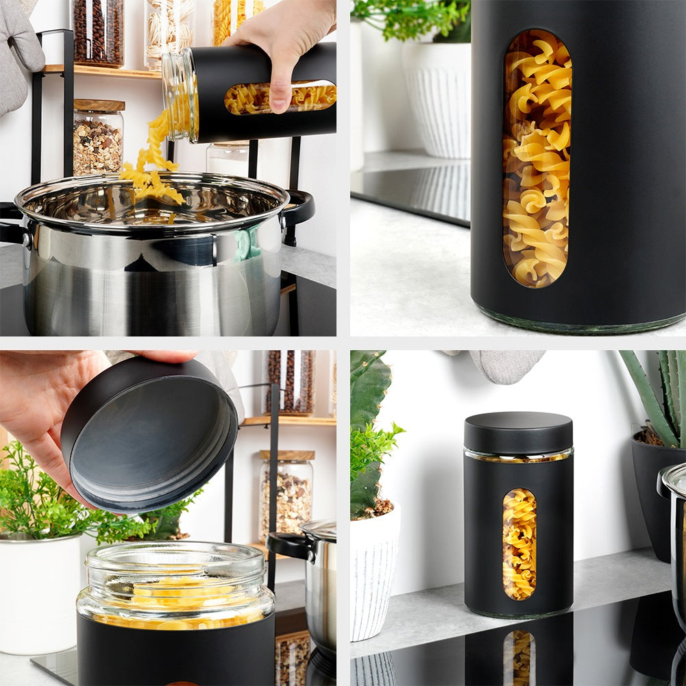 Glass container for loose products with screw cap 1 l