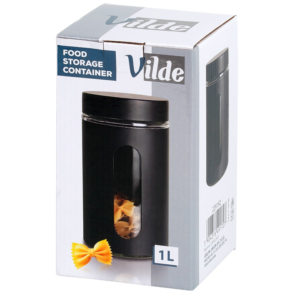 Glass container for loose products with screw cap 1 l