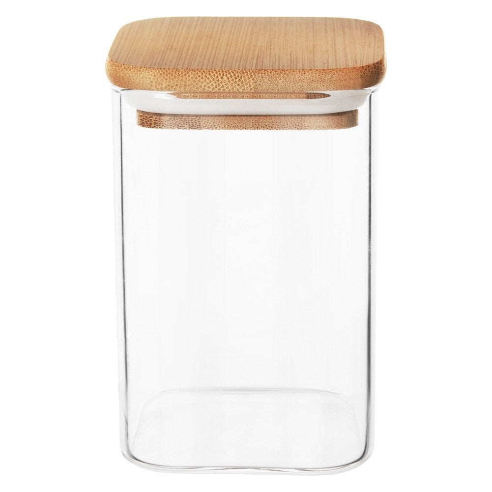 Glass container in borosilicate glass with airtight bamboo lid