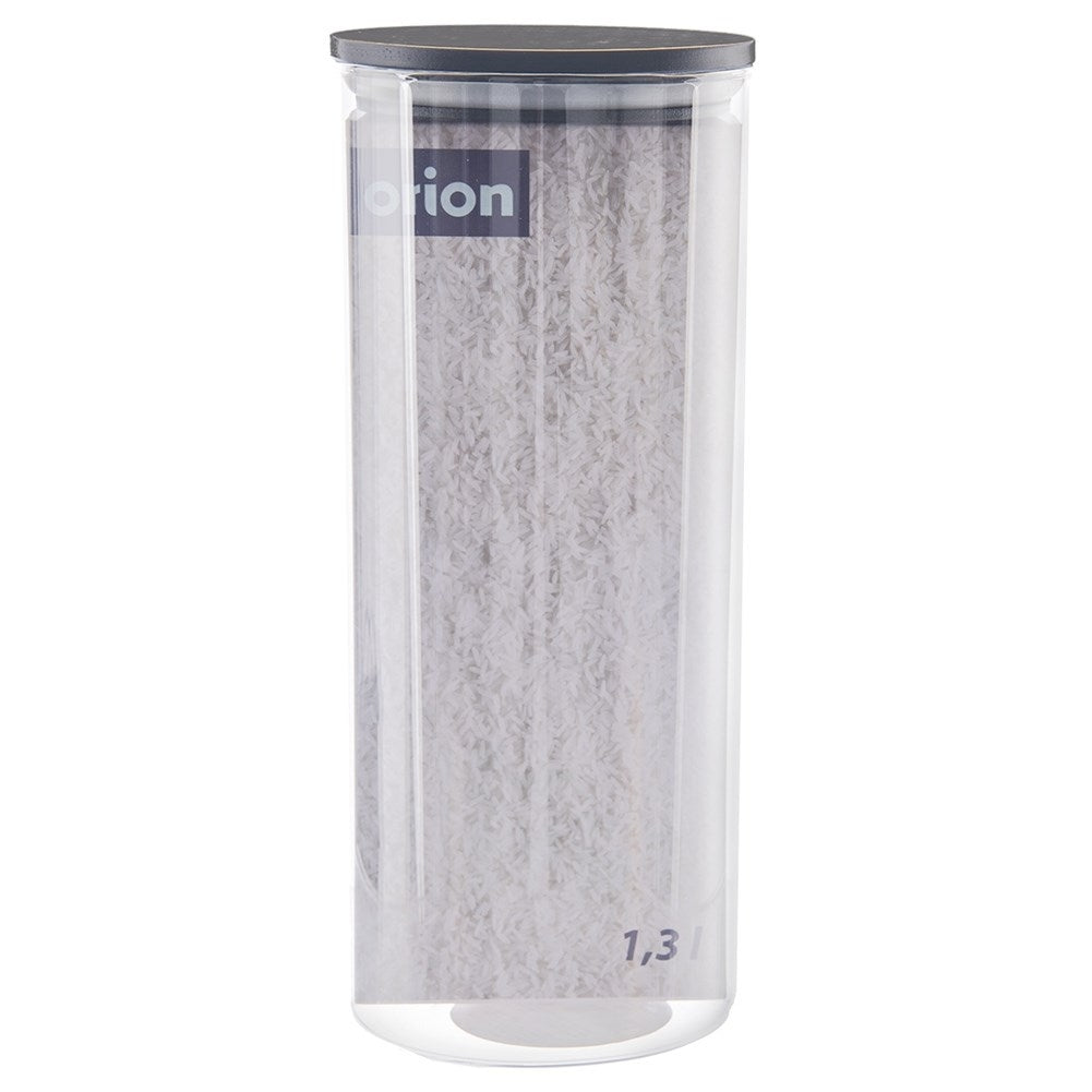 Glass container in borosilicate glass with tight-fitting bamboo lid