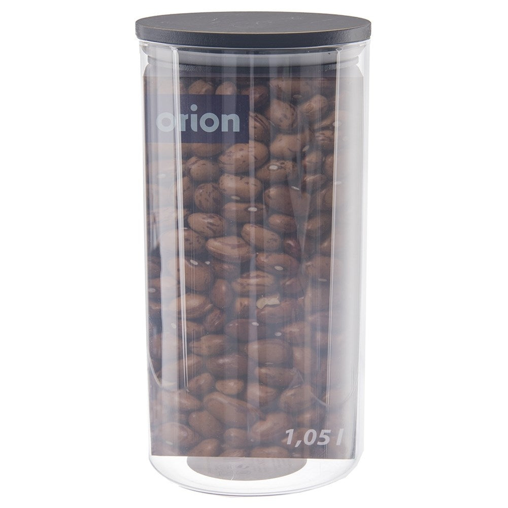 Glass container made of borosilicate glass with a tight bamboo lid