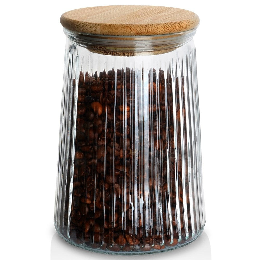 Glass container with bamboo lid - airtight and dishwasher safe