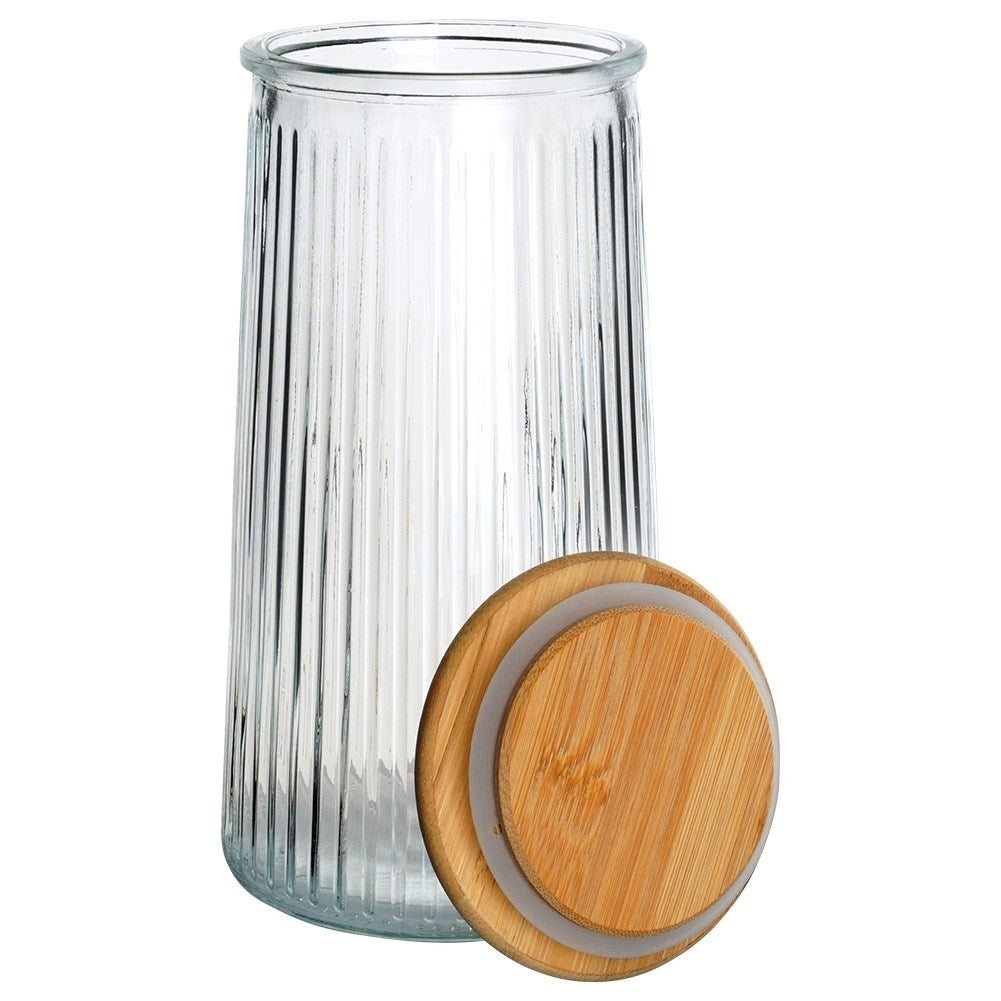 Glass container with bamboo lid - airtight and dishwasher safe