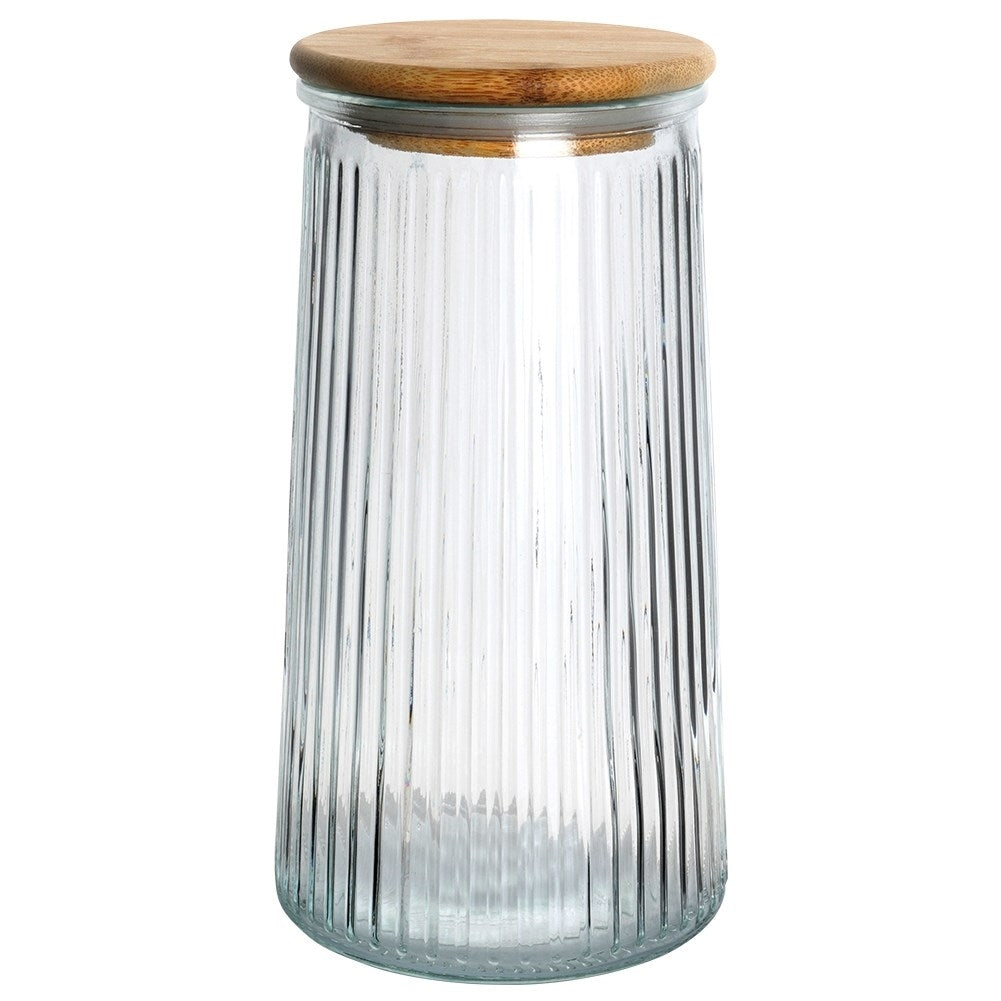 Glass container with bamboo lid - airtight and dishwasher safe