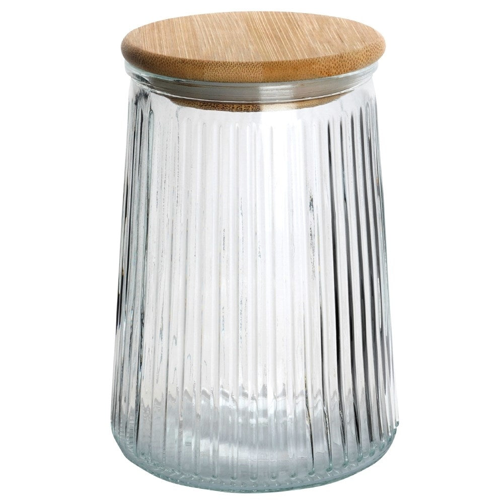 Glass container with bamboo lid - airtight and dishwasher safe