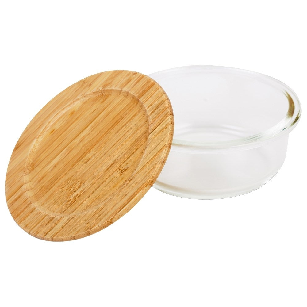Glass container with bamboo lid - storage, dishwasher, microwave