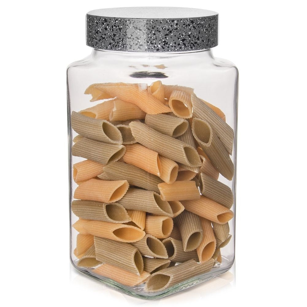 Glass container with granite lid and seal for food
