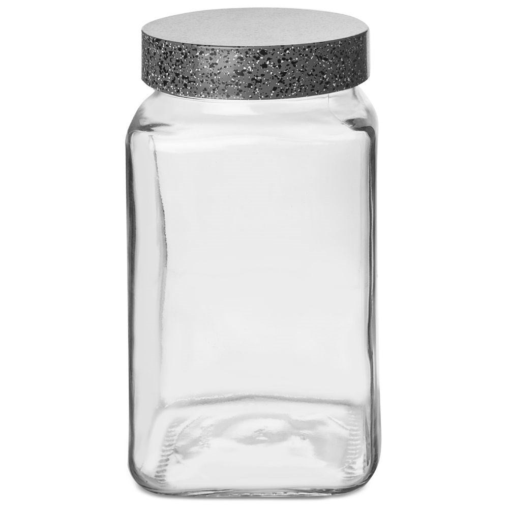 Glass container with granite lid and seal for food