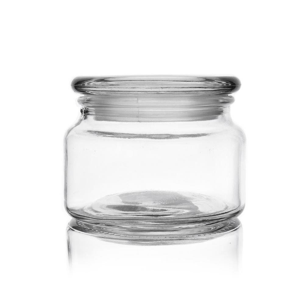 Glass container with tight-fitting lid for storage