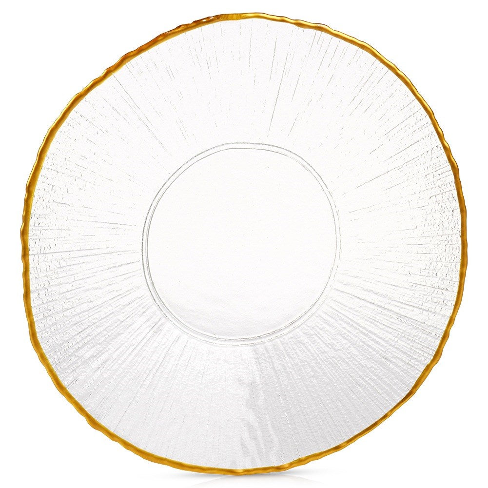 Glass dessert plate gold 21 cm