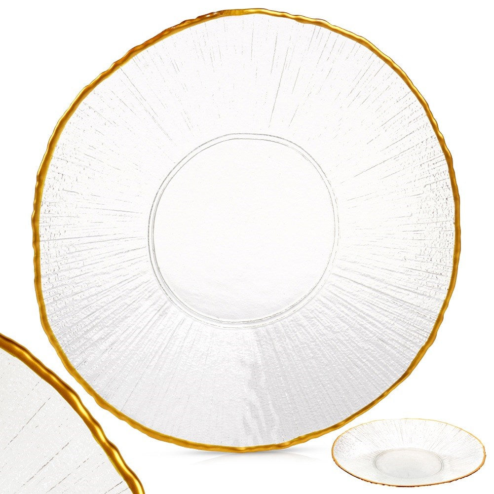 Glass dessert plate gold 21 cm