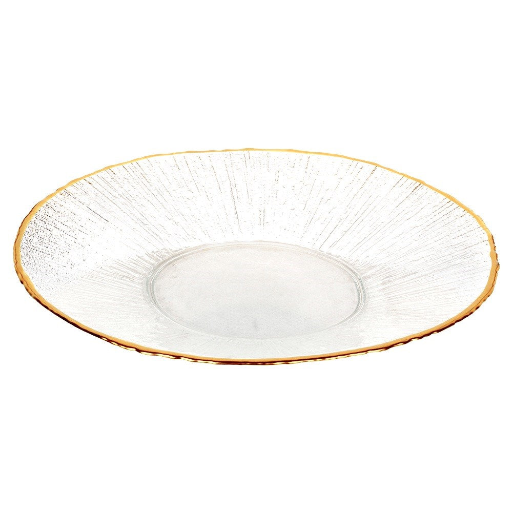 Glass dessert plate gold 21 cm