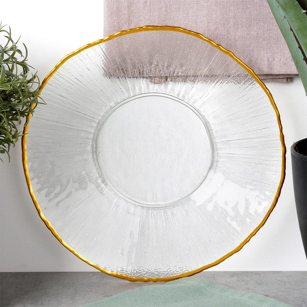 Glass dessert plate gold 21 cm