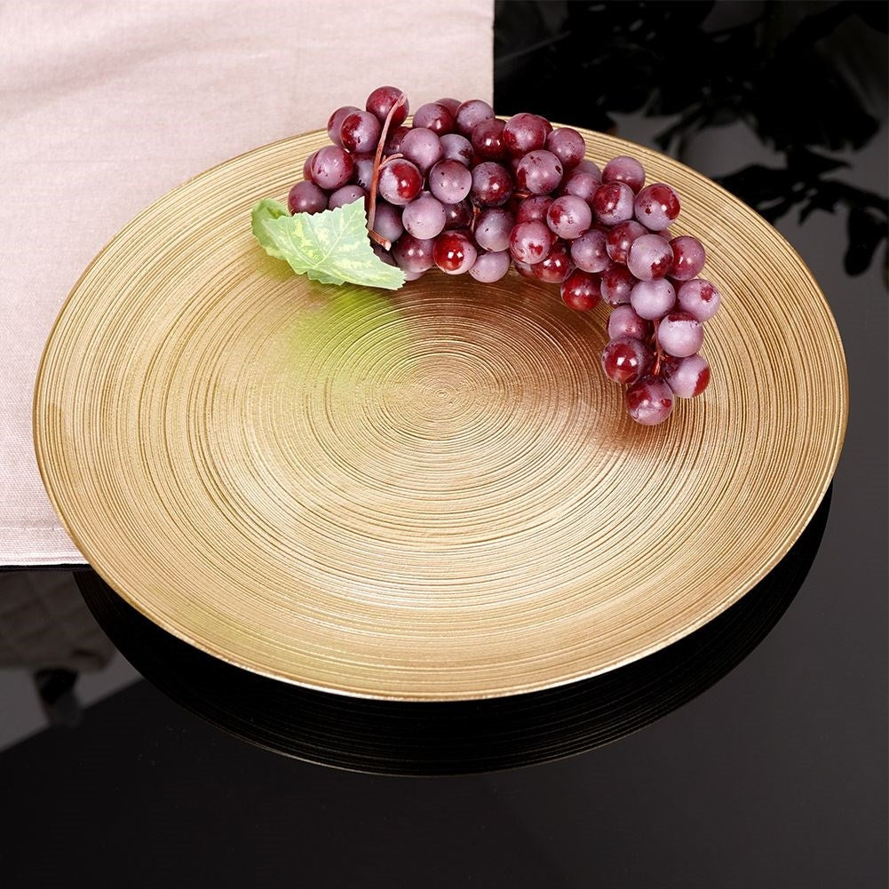 Glass dinner plate painted in gold for meals and snacks