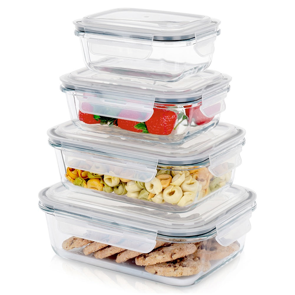 Glass food containers with lid and seal 4 pcs.