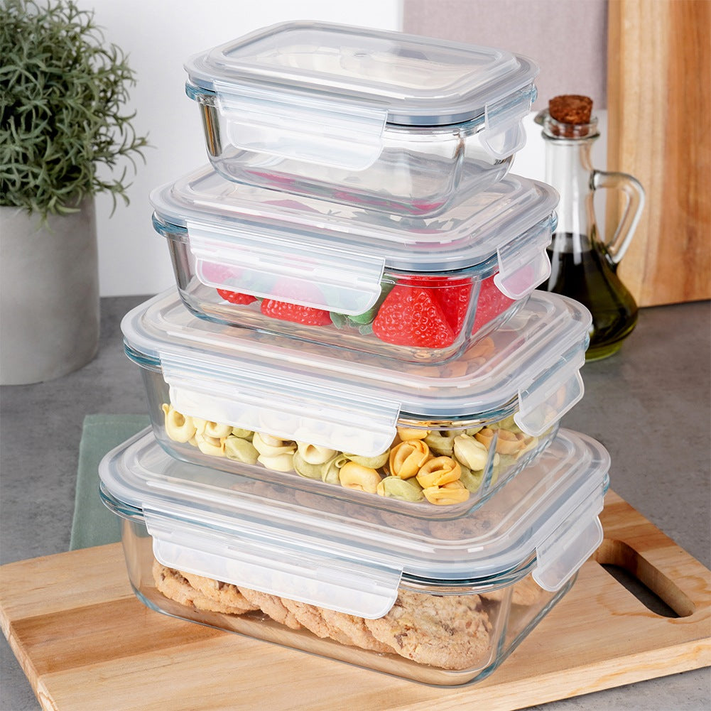 Glass food containers with lid and seal 4 pcs.
