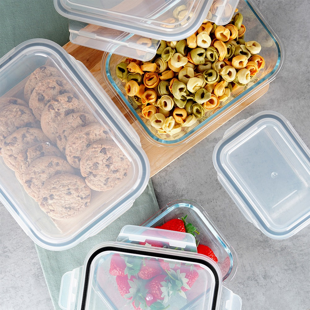 Glass food containers with lid and seal 4 pcs.