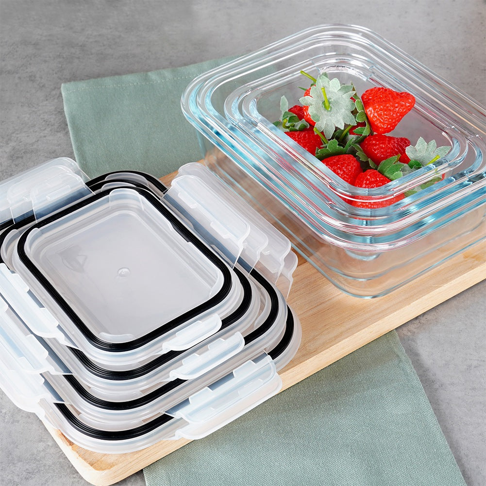 Glass food containers with lid and seal 4 pcs.