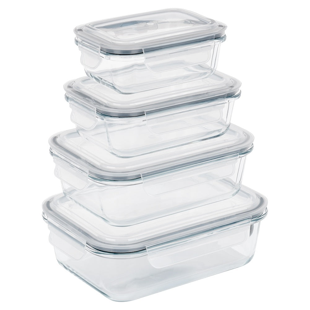 Glass food containers with lid and seal 4 pcs.