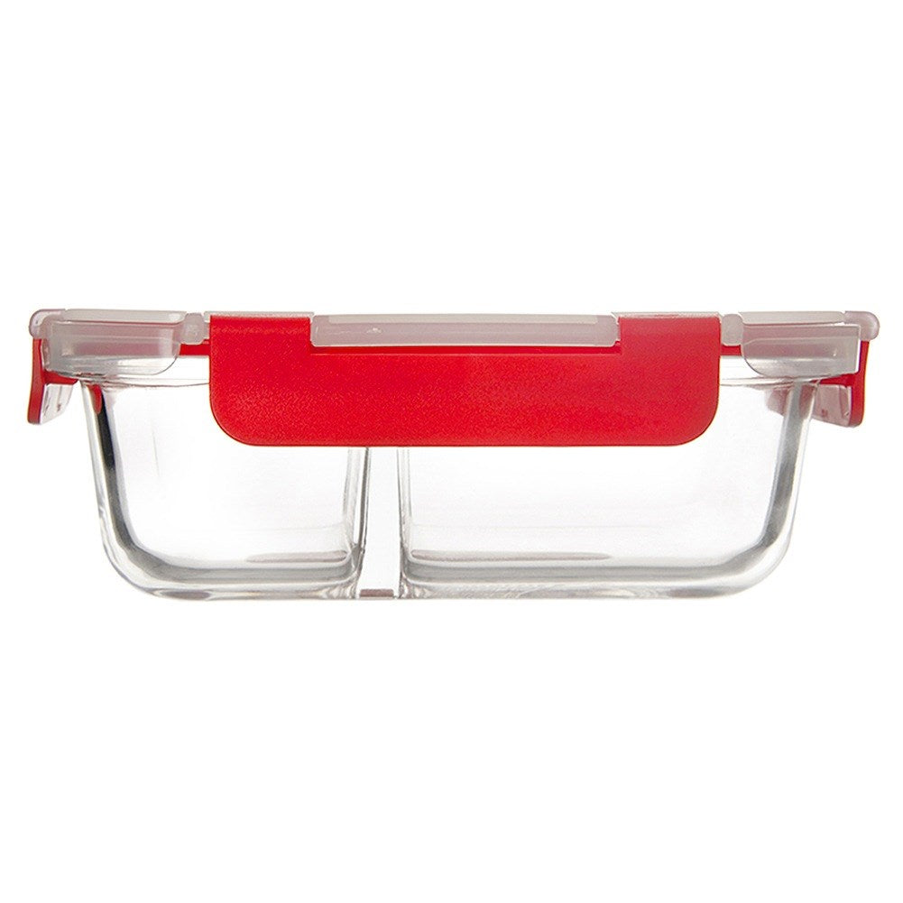 Glass food container with lid and seal, divided, 1.3 l