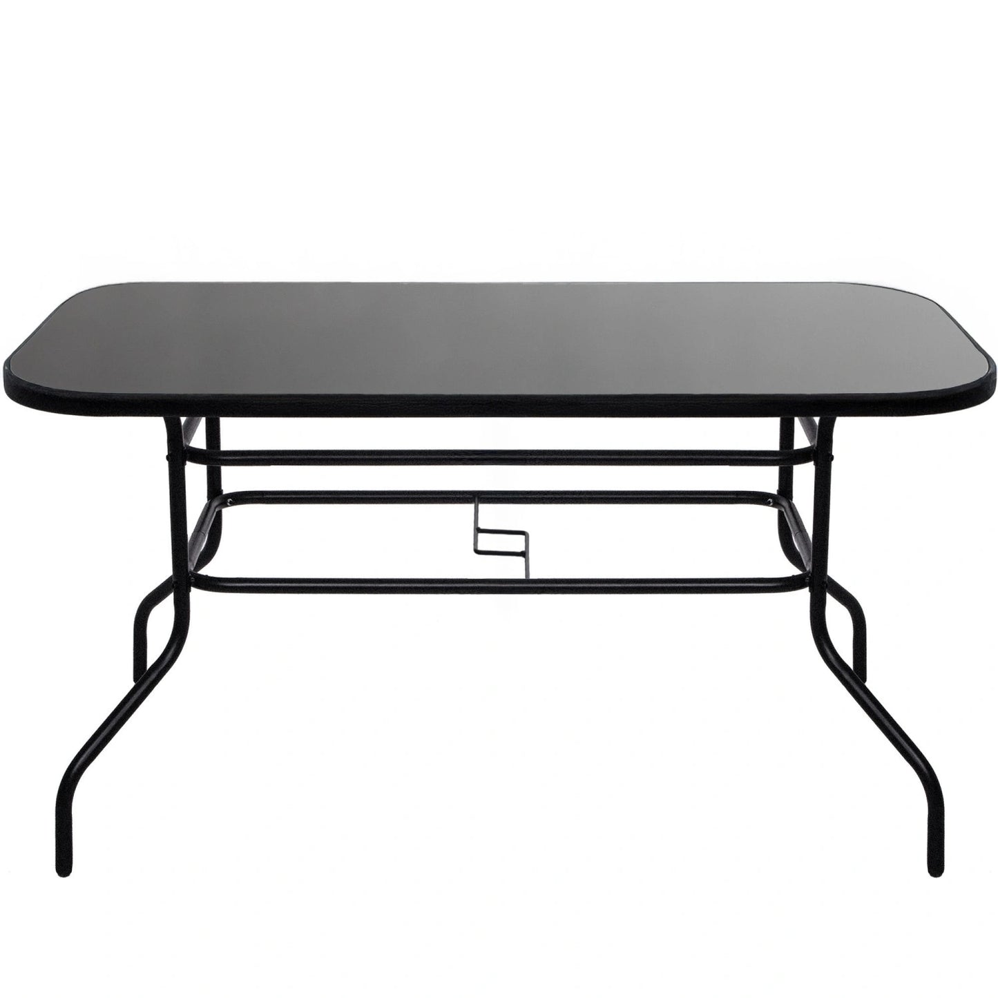 Glass garden table 120x70 cm for terrace garden tempered glass black